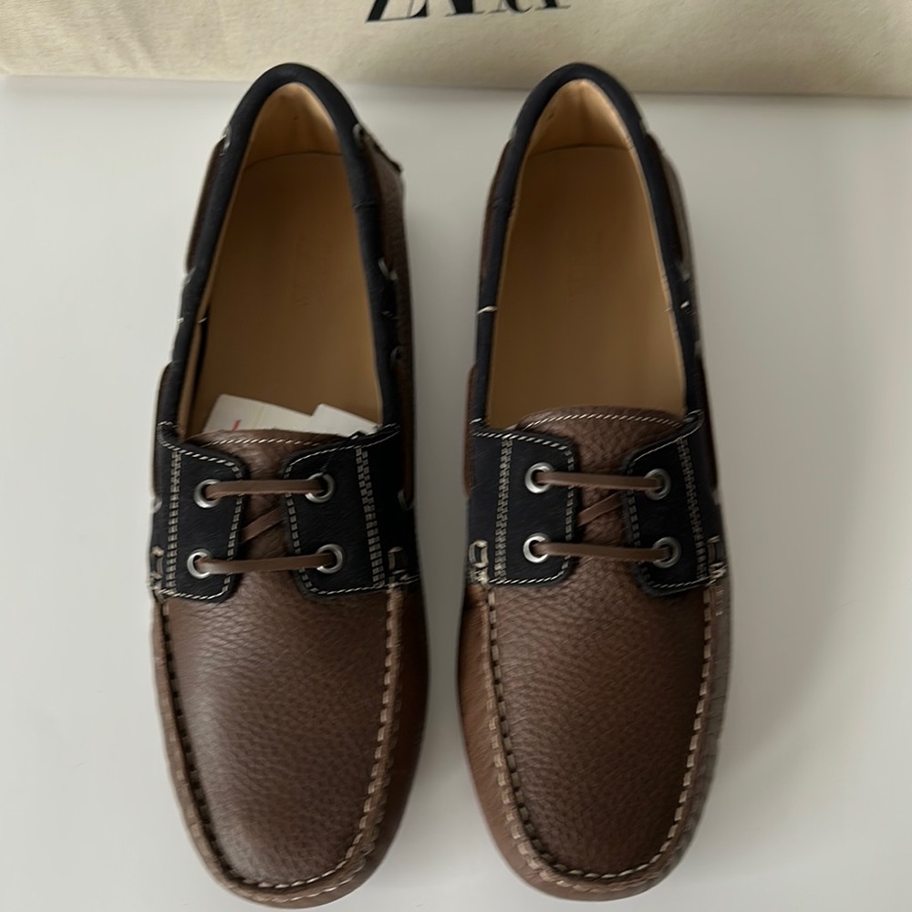 Zara Men's Brown and Black Loafers